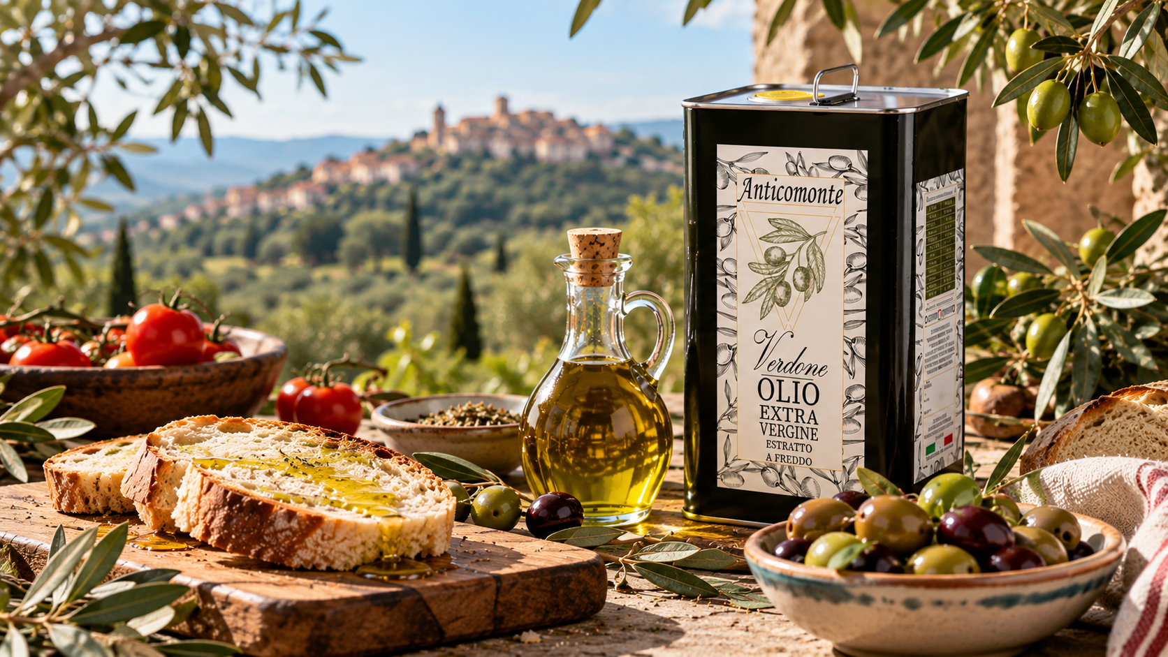 Assortimento di frutta fresca, tra cui anguria, melone, uva, frutti di bosco e pesche, esposti all'aperto su un tavolo rustico.
