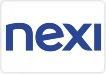 Logo Nexi in lettere minuscole blu su sfondo bianco.