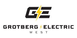 Grotberg Electric West logo with black and yellow lightning bolt icon
