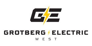 Grotberg Electric West logo with black and yellow lightning bolt icon