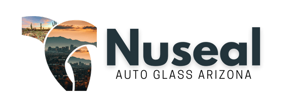 Nuseal Auto Glass Arizona The logo for nuseal auto glass arizona is shown on a white background.