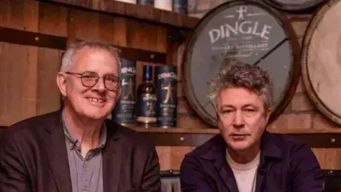 Thom Palmen and Aidan Gillen at the Dublin launch of The Dingle Distillery International Film Festival