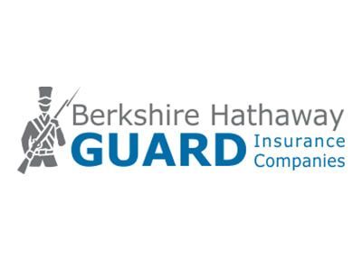 Berkshire Hathaway GUARD Insurance Companies logo in gray and blue with a guard icon