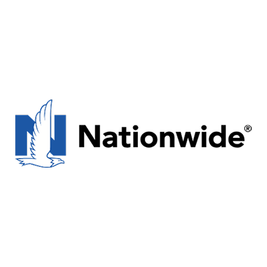 Nationwide logo with blue eagle icon and black wordmark on white background