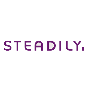 Purple STEADILY logo on a white background