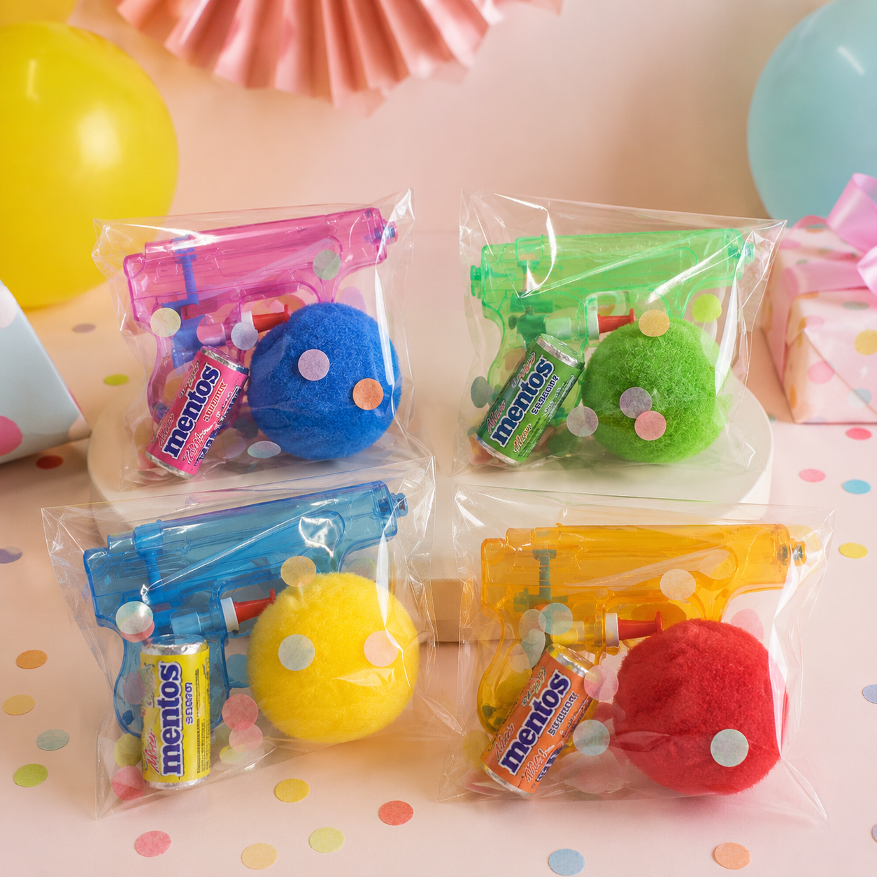 Waterpret Traktatie met waterpistool en waterbal – set van 5