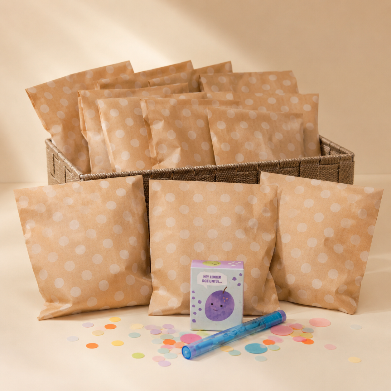 Smiley bellenblaas traktatie met rozijntjes – set van 5 stuks
