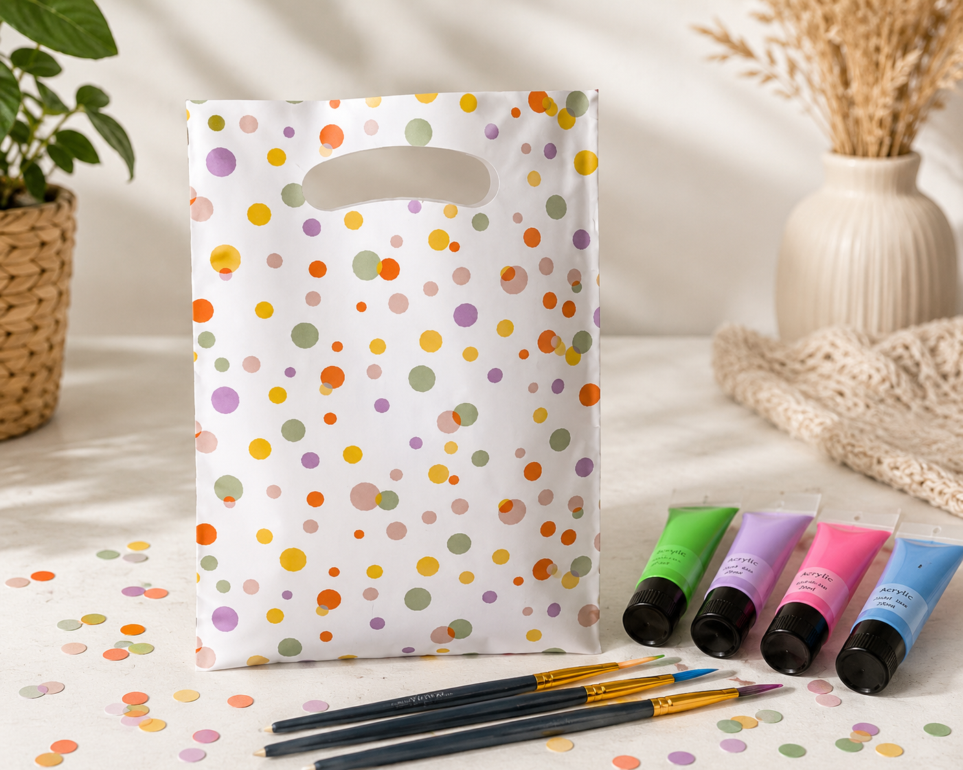 Mini schilderpret traktatie met canvas en verf – set van 5 stuks