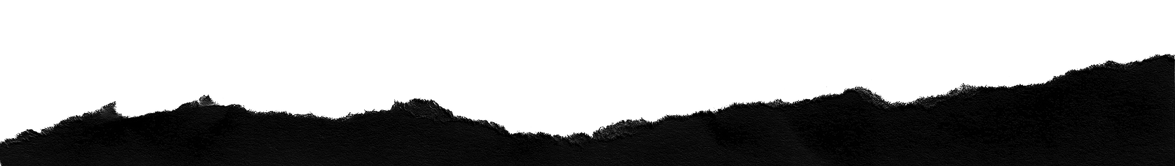 Black silhouette of a wooded shoreline under a pale sky, with a thin reflection along the waterline