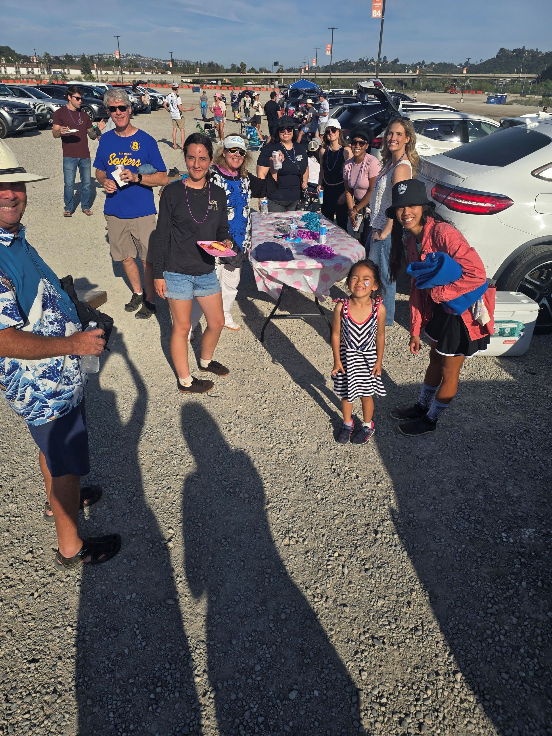 2026 Waves Soccer Game and Tailgate - large group tailgating in the parking lot