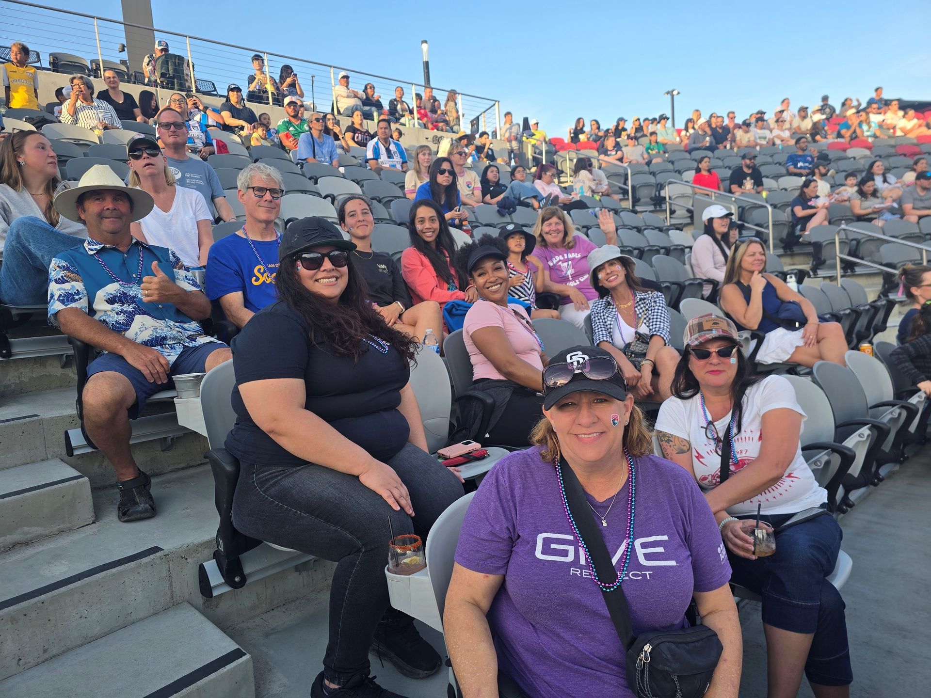 PWI members in an outdoor stadium