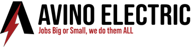 The logo for avino electric jobs big or small we do them all