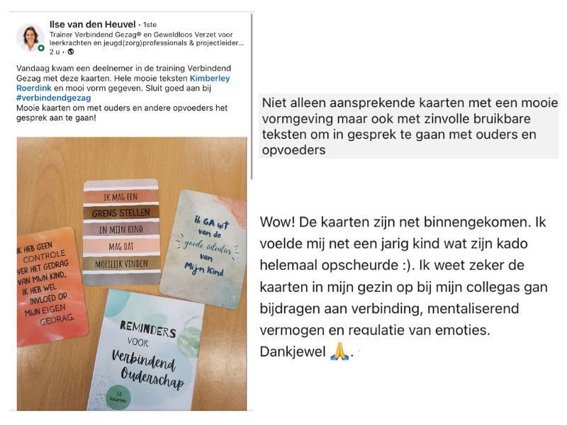 Bericht van een ouder over het kaartendeck