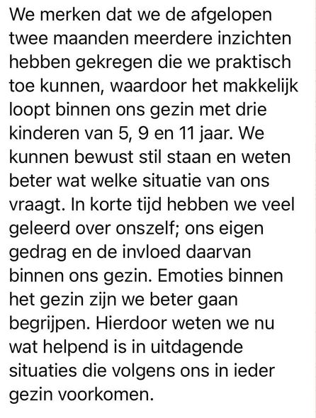 Bericht van een ouder
