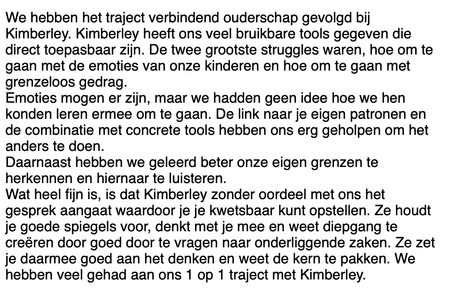 Bericht van een ouder