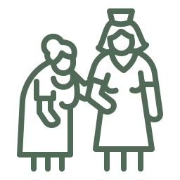 A line drawing of a man and woman holding a baby.