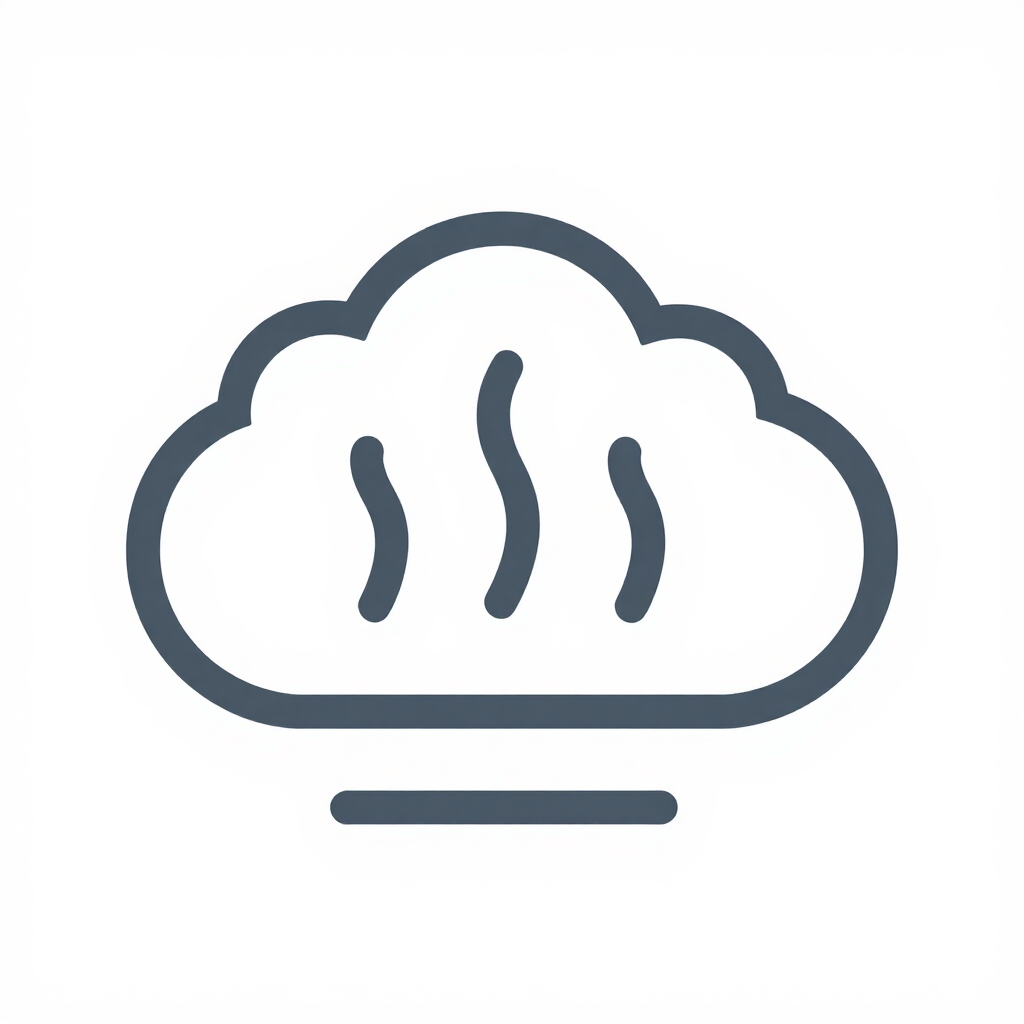 Icono de una nube con tres líneas onduladas y una línea corta debajo