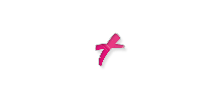 Pink abstract brushstroke on a white background