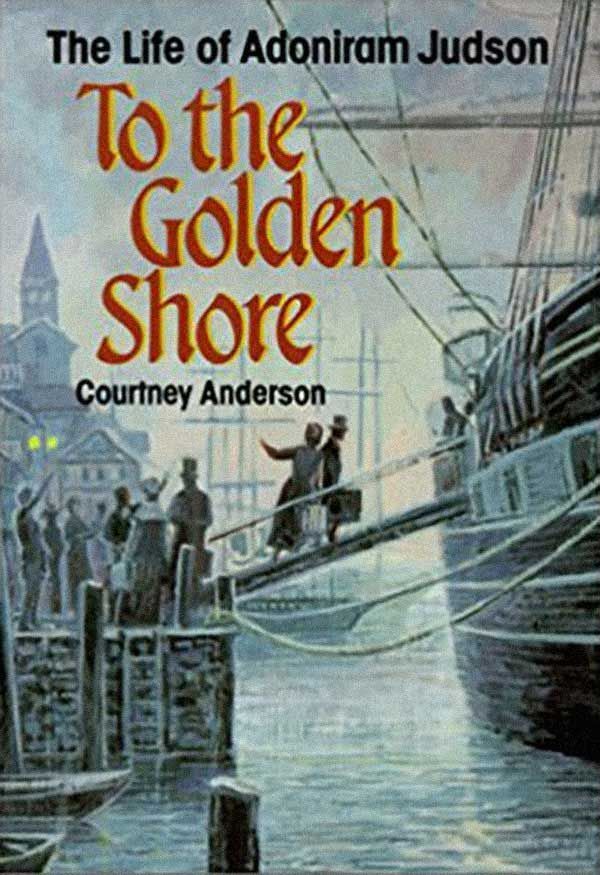 Book cover: People on a dock, ship. Title