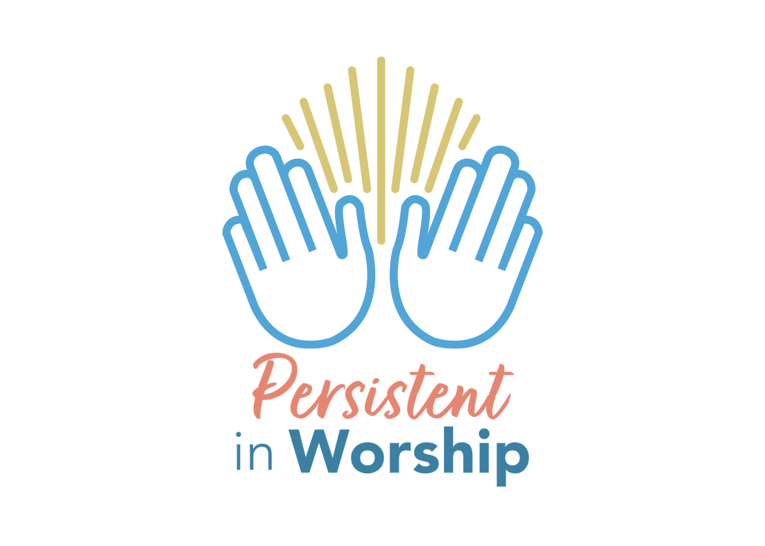 Two blue hands raised, with golden rays above. Text reads