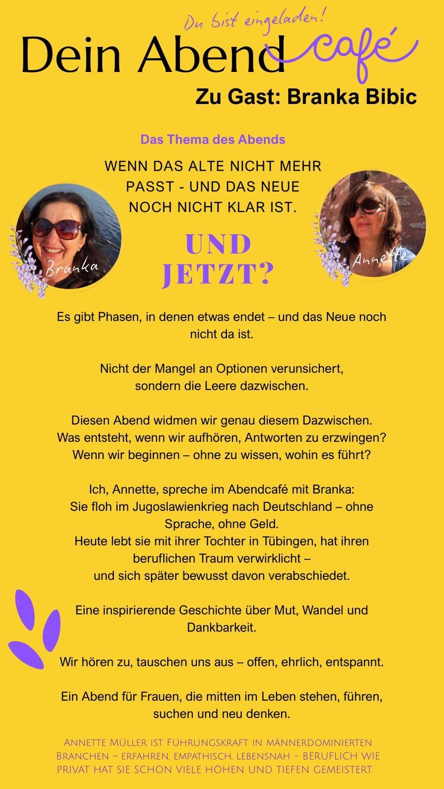 Dein Abend cafe - Veranstaltung im Seminarraum Talmühle