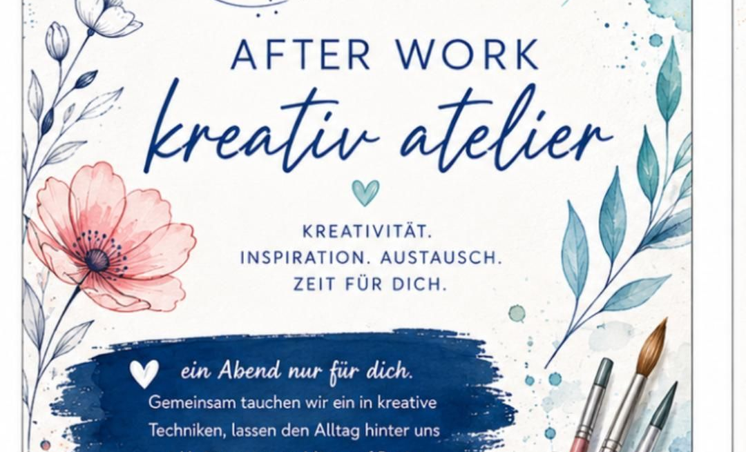 AFTER WORK Kreativ ATELIER - Zeit für deine Kreativität im Seminarraum der Talmühle.