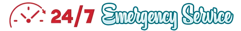 A 24/7 emergency service logo on a white background