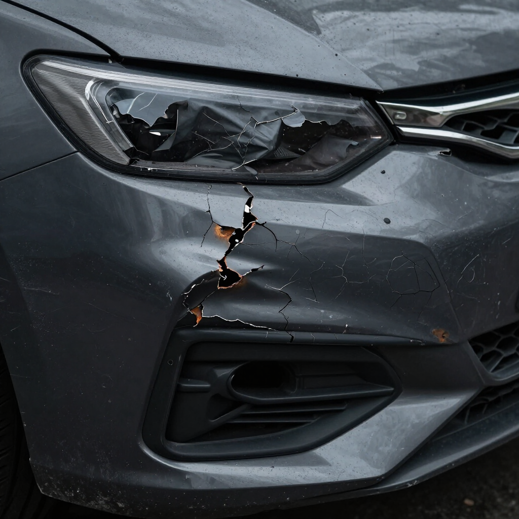 Before: Front bumper collision damage