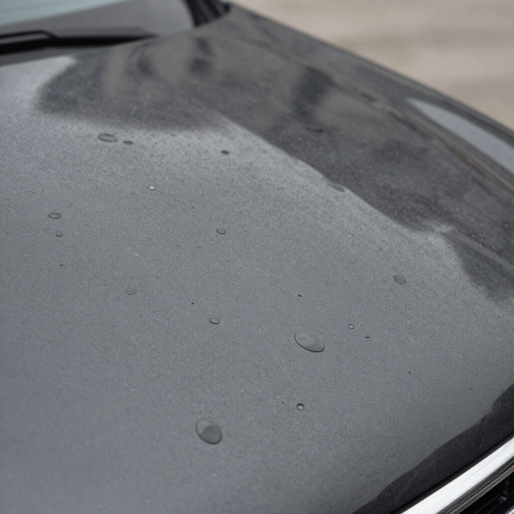 Before: Hood hail damage