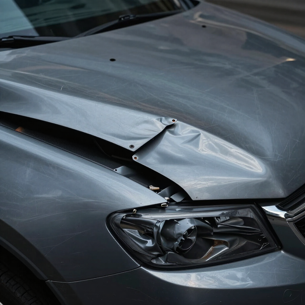 Before: Trunk lid crease and buckle