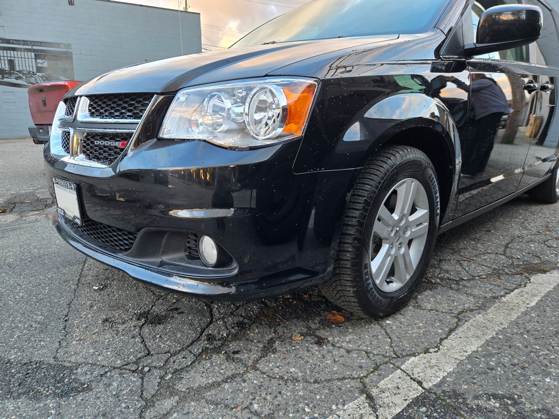 After: Red sedan fully restored