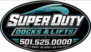 logo for super duty boat docks and lifts in hot springs, ar