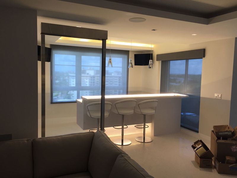 Room with Bar Counter — Coral Springs, FL — Solun Window Fashions & Automation