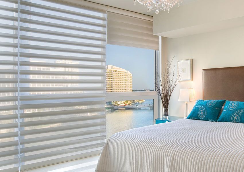 Bedroom with Large Window — Coral Springs, FL — Solun Window Fashions & Automation