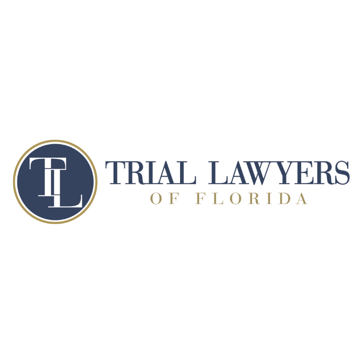 Trial Lawyers of Florida logo with navy and gold circular monogram