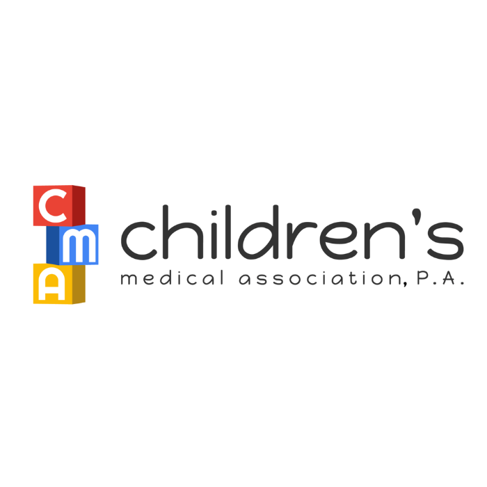 Children's Medical Association, P.A. logo with colorful stacked CMa blocks