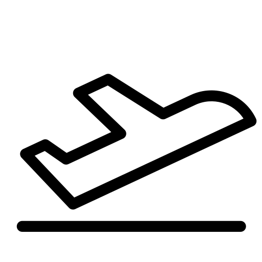 A black and white drawing of an airplane wing on a white background.