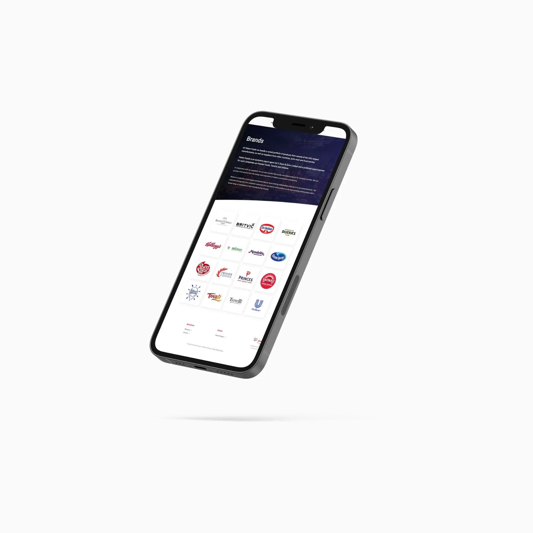 A smartphone displaying a screen with various app icons, shown at an angle against a white background.