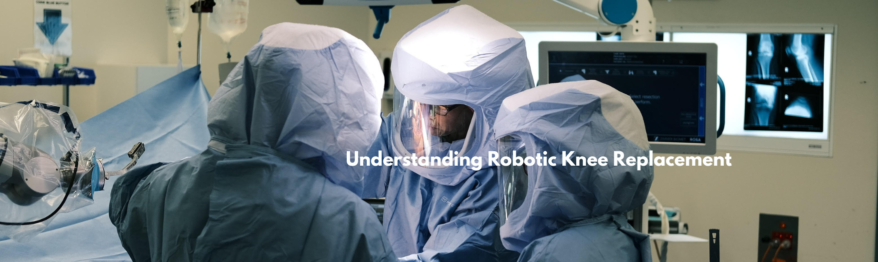 Orthopaedic surgeon performing robotic-guided knee surgery