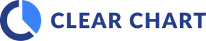Logo for Clear Chart featuring a stylized circular icon with a blue wedge next to the company name in dark blue text.