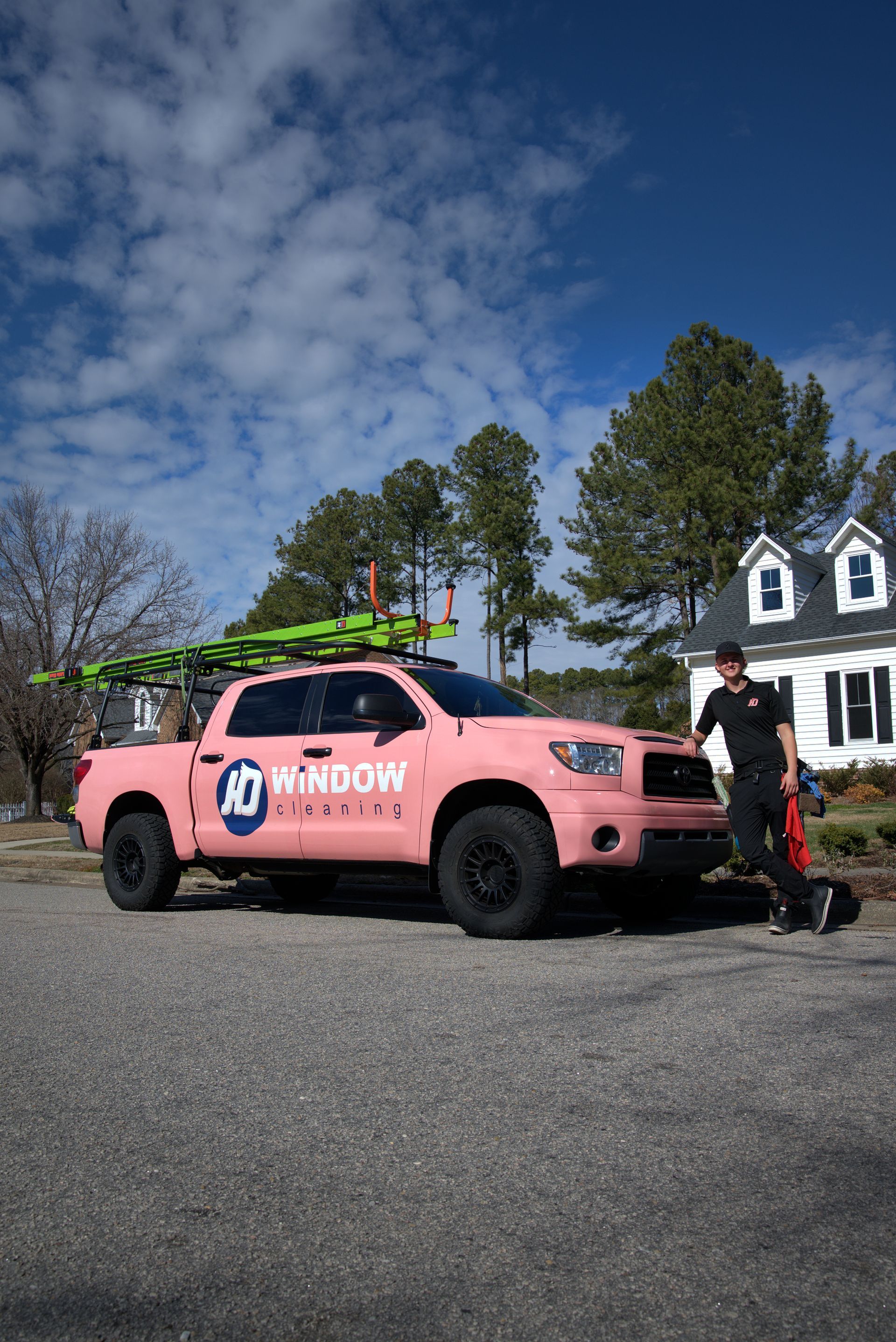 Pink truck with 