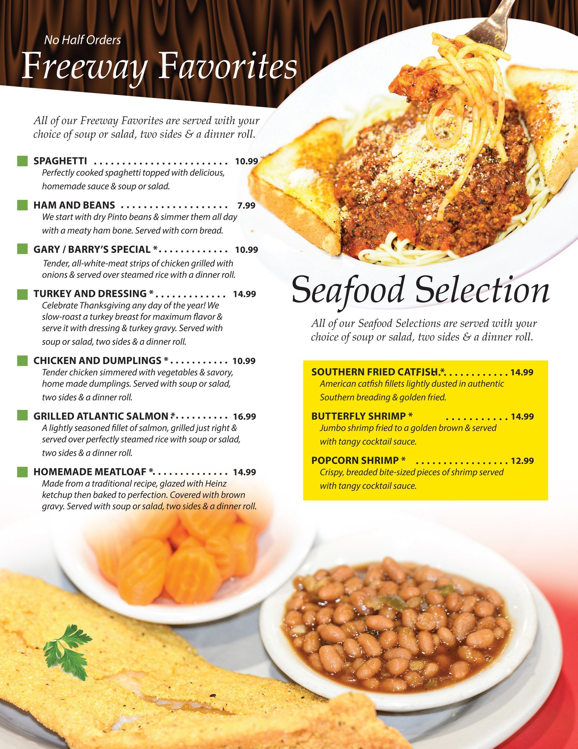 Freeway Cafe  Tulsa Menu Freeway Favorites