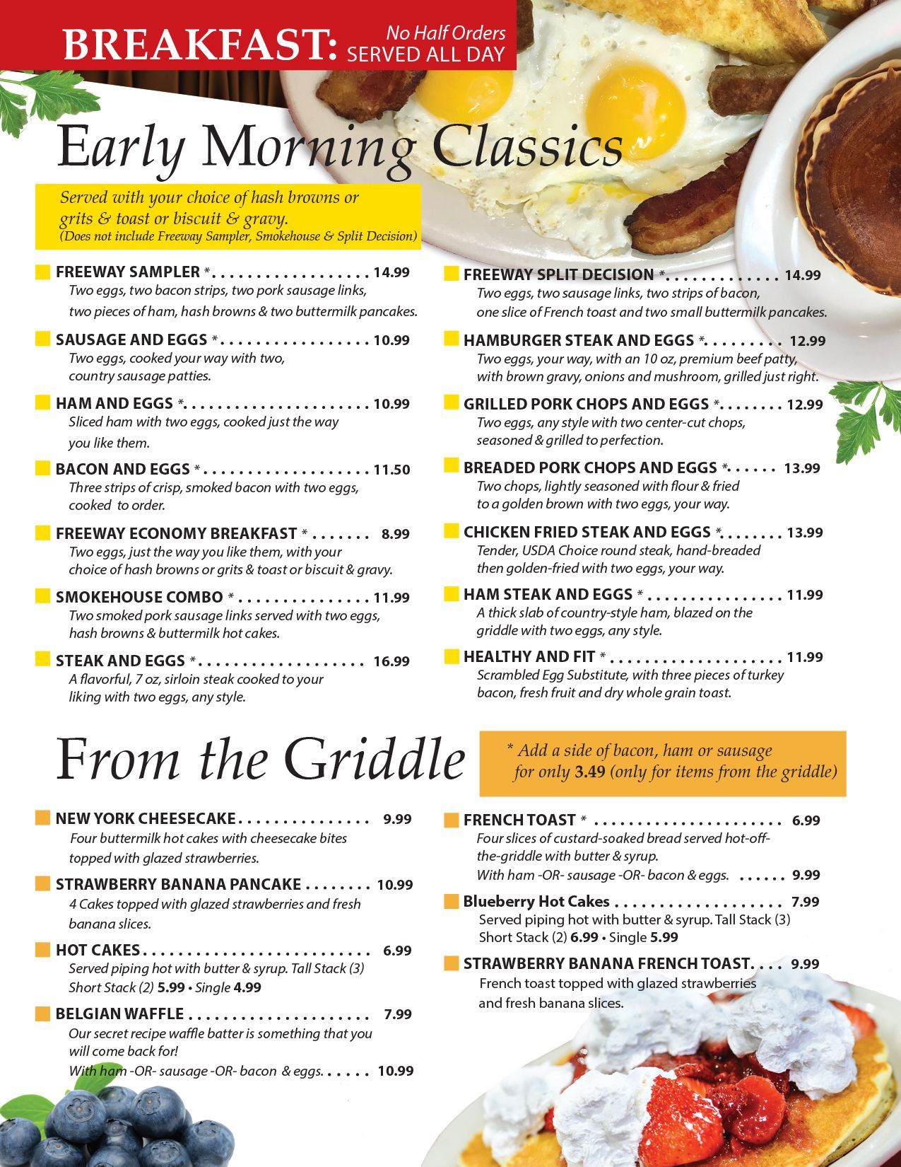 Freeway Cafe  Tulsa Menu Breakfast