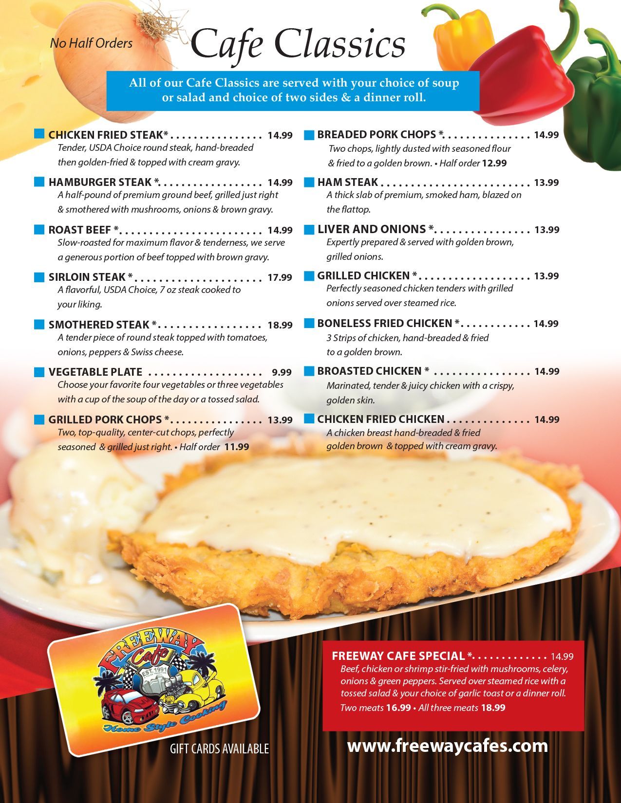 Freeway Cafe Tulsa  Menu Cafe Classics