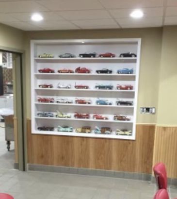 Miniature car collection at Freeway Cafe Tulsa
