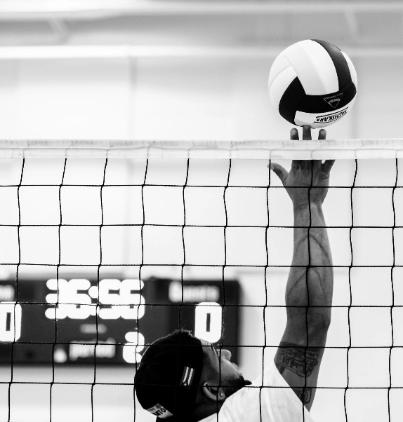 Coach Mark Flores at the net