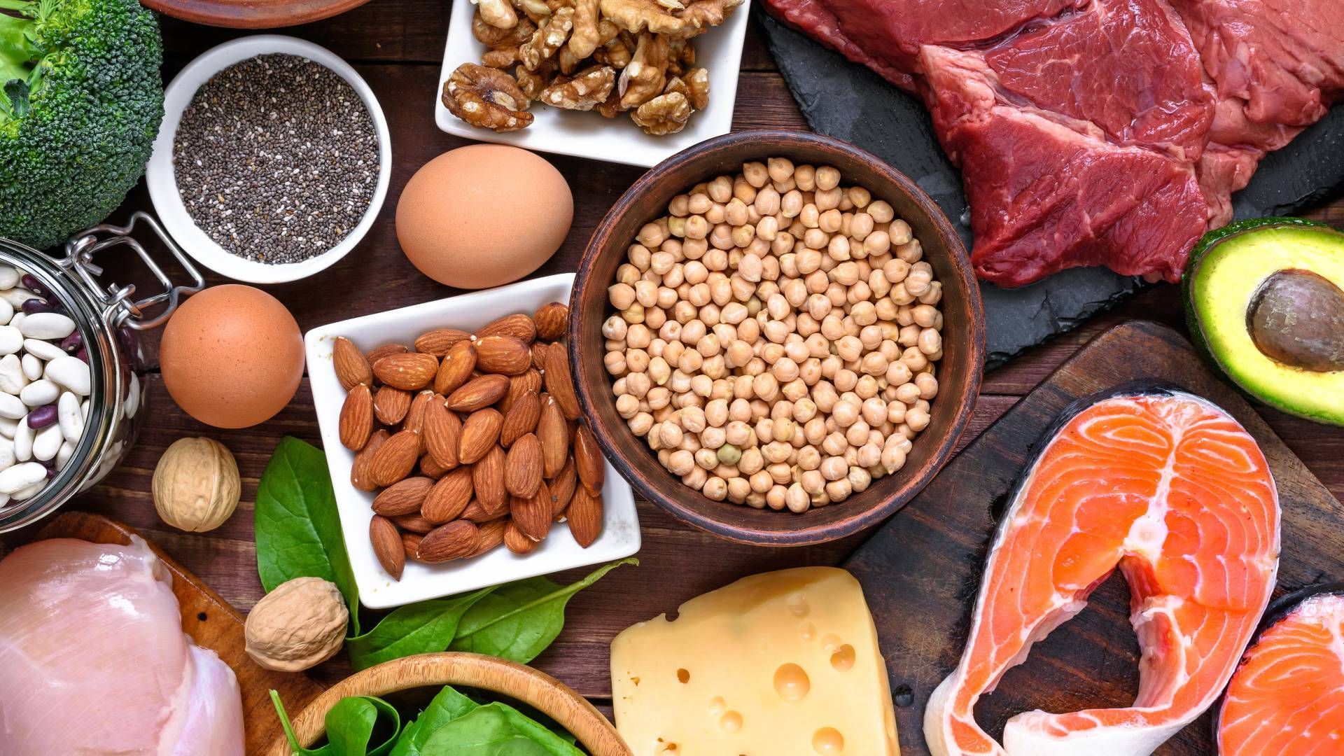 A selection of healthy foods high in protein near Lexington, Kentucky (KY)
