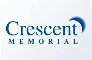 Crescent Memorial logo with a blue crescent symbol, important in funeral and memorial services.