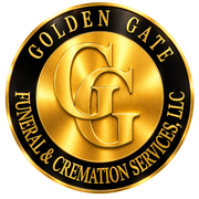 Golden Gate Funeral & Cremation Services emblem with elegant gold and black design elements.