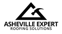 Logo for Asheville Expert Roofing Solutions: black triangle with a hammer, and text below.